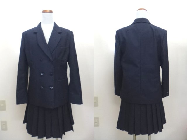 W74 茨城県 ひたちなか市立佐野中学校 ブレザー175A サスペンダー付き