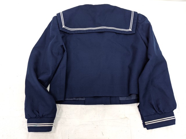 L73 鹿児島県 緑丘中学校 冬服セーラー服+ジャンパースカート+スカーフ/yt2895【1OEFD】