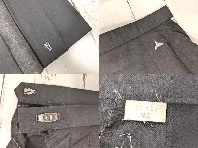 y56 京都府 山城高校 校章付きブレザー+夏服スカート+ネクタイ/yt4212【3XHEF】