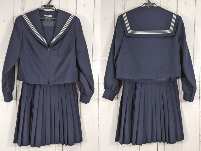 c72 愛知県 美和中学校 冬服セーラー服+冬服スカート/yt4787