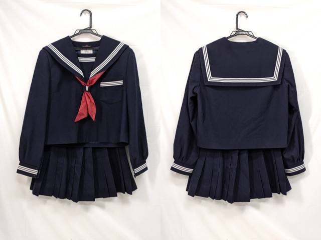 中学 高校 セーラー服 冬服 校章 長袖 大きいサイズ