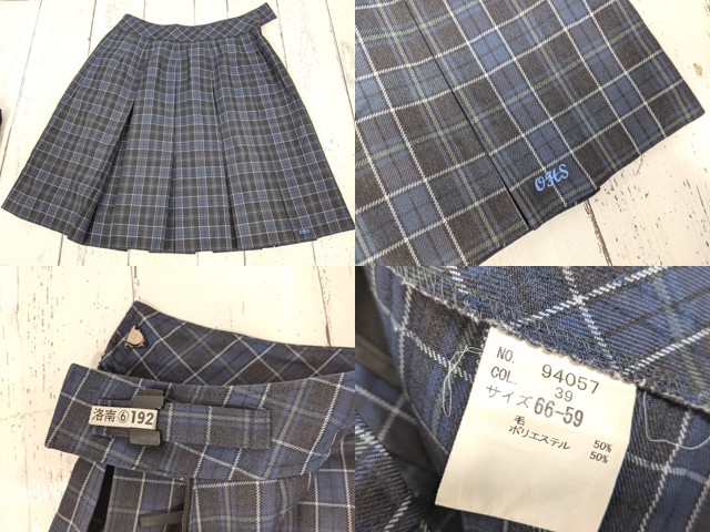 y56 京都府 大谷高校 ブレザー+夏服・冬服スカート+リボン+ネクタイ/yt4213【18EJA】