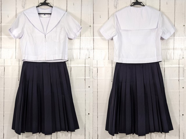 v40 愛知県 菊井中学校 夏服セーラー服+夏服スカート/yt4013【4XKE