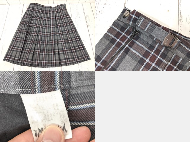 y56 京都府 京都教育大学附属高校 ブレザー+セーター+ニットベスト+冬服スカート+リボン/yt4214【32JCQ】