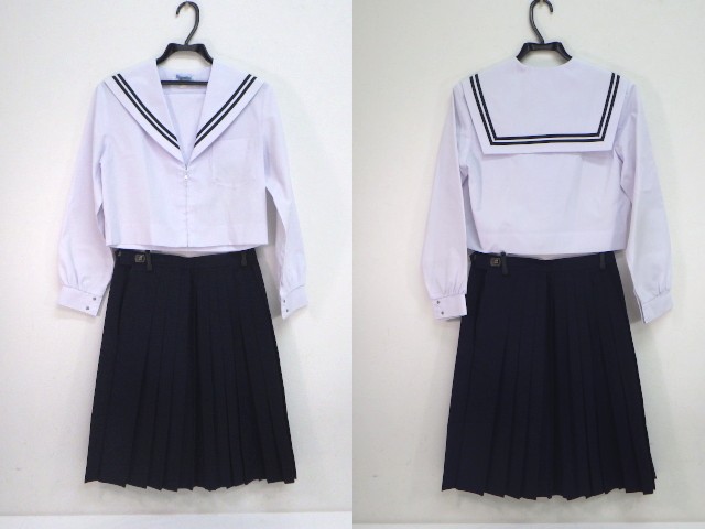 セーラー服　夏　150 N90 愛知県大府中学校 中間服セーラー服150A夏スカート+/yt1306