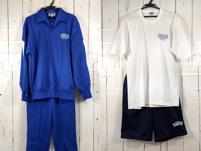 x45 愛知県 西春高校 体操服 体操着 半袖シャツ+ハーフパンツ+長袖