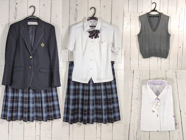 新居浜市　県立新居浜東高校　夏制服3点　
男 d14 愛媛県 新居浜東高校 ブレザー+半袖シャツ+ニットベスト+冬服
