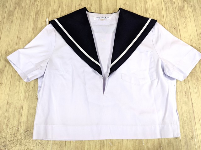 3500　岡崎商業高セーラー服/紺襟白1本ライン上のみ/160A/夏服/半袖/女子/JK/JC Yahoo!オークション -「岡崎商業」の落札相場・落札価格