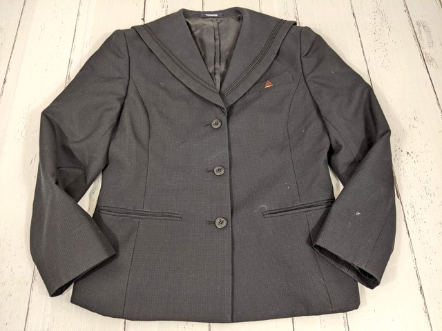 T2106 広島県立安西高校 校章付きブレザー+冬服スカート/yt4015【2XKEF】