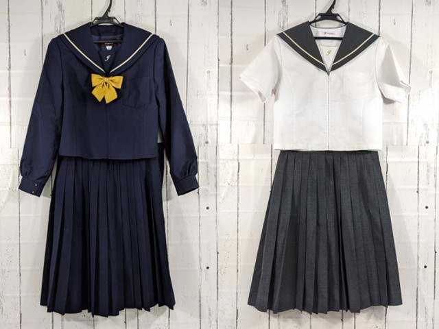 w45 愛知県 浄水中学校 冬服・夏服セーラー服+冬服・夏服スカート+