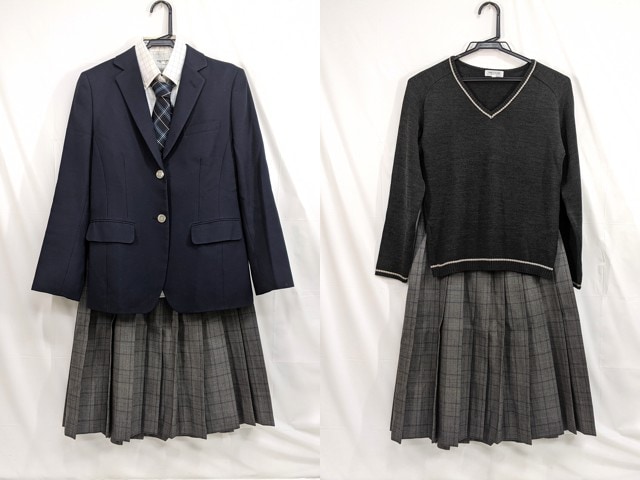 北広島高校 男子学生制服ブレザー、パンツ2本、ネクタイ、ニット