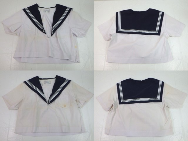 R80 岡崎六ツ美中学校 夏服セーラー服×2点セット/yt1907【4AOC