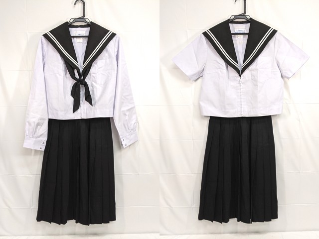 W55 愛知県松平中学校 夏服・中間服セーラー服+夏服スカート+夏服