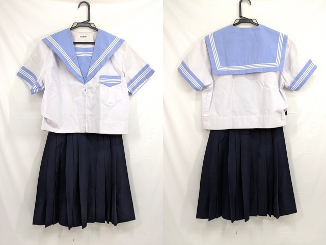 j36 茨木市立西中学校 夏服セーラー服+夏服スカート/yt2597【12LFG】