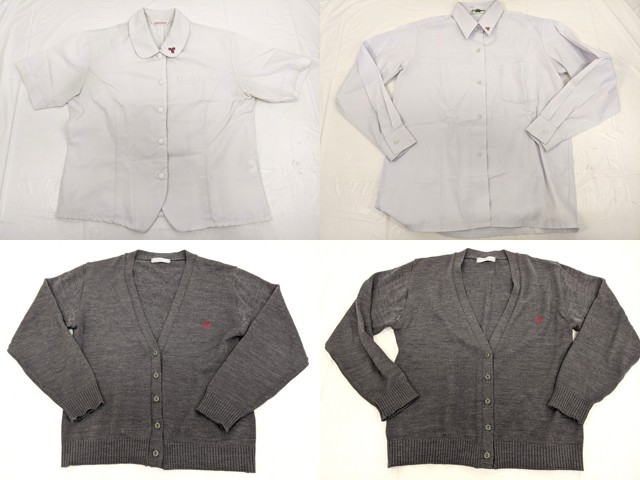 j35 福岡県立東筑高校 半袖・長袖シャツ+カーデガン/yt2598【3MVH】