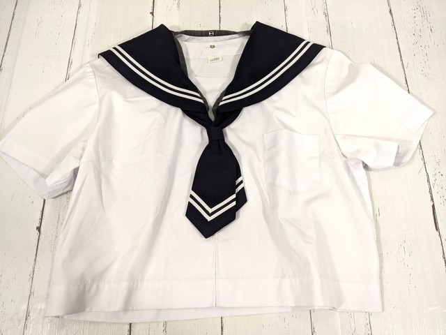 T2072 北海道 滝川江陵中学校 ネクタイ付き夏服セーラー服+夏服スカート/yt4019【7XJD】