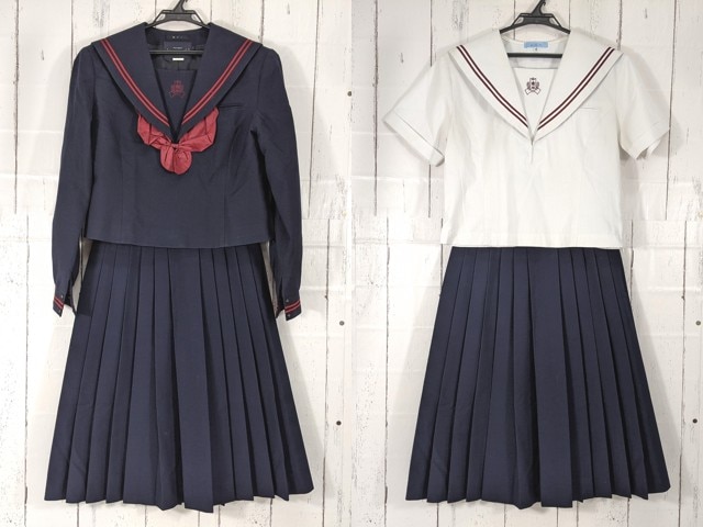 d96 千葉県 常盤平中学校 夏服・冬服セーラー服+冬服スカート/yt5048【25EKC】