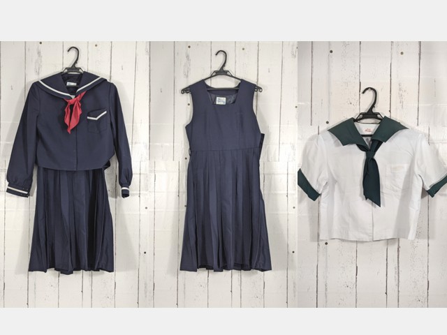 c79 鹿児島県 鹿児島大学教育学部附属中学校 冬服・夏服セーラー服+ジャンパースカート+スカーフ/yt4797【4XKEC】