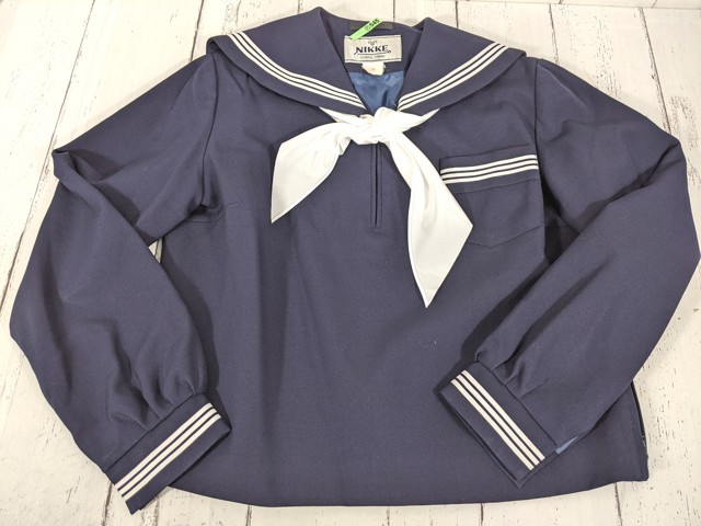 a47 兵庫県 河合中学校 冬服・夏服セーラー服+冬服スカート+スカーフ/yt4519【18EHV】