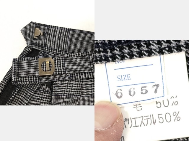 m44 中学校?? 高校?? ブレザー Mサイズ+冬服スカート+リボン/yt3033【4DKF】