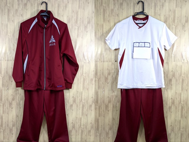 p03 静岡県 浜松北高校 体操服 体操着 シャツ+長袖ジャージ上下/yt3420【6EUR】