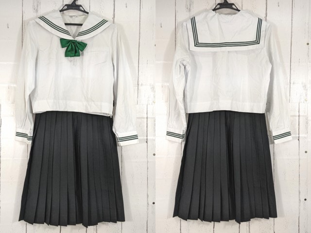 中学校?? 高校?? 中間服セーラー服+夏服スカート+リボン/yt4489【5XJW】