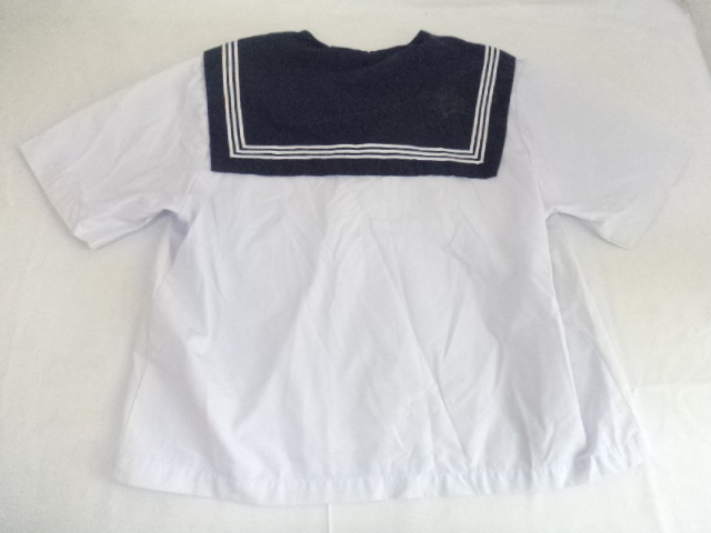 d30/富山 絹川中学校■夏服 半袖セーラー服 上着のみ 170 大きめ/og0236【22XA】