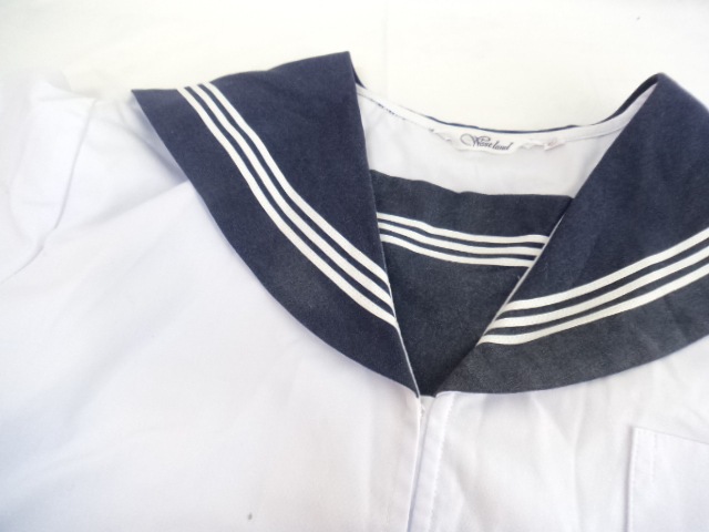 d30/富山 絹川中学校■夏服 半袖セーラー服 上着のみ 170 大きめ/og0236【22XA】