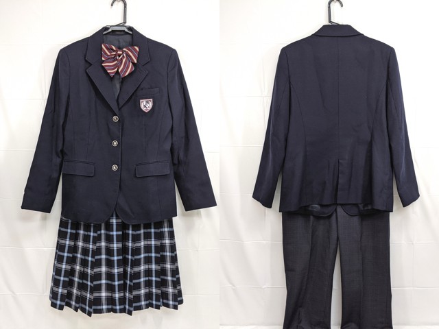 W62 愛知県 神丘中学校 ブレザー+夏服ズボン+夏服・冬服スカート+ 