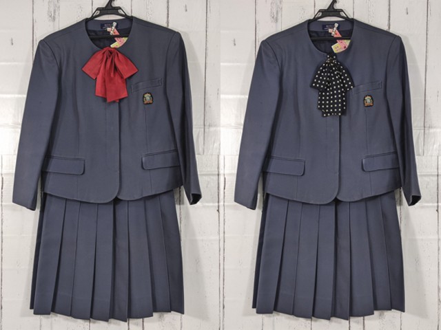 Z44 熊本県 有明高校 看護専攻科 ブレザー+冬服スカート+リボン/yt4363