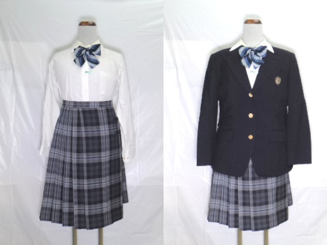 D57 愛知高校 ブレザー165A+長袖シャツ+冬服スカート+リボン/yt0662