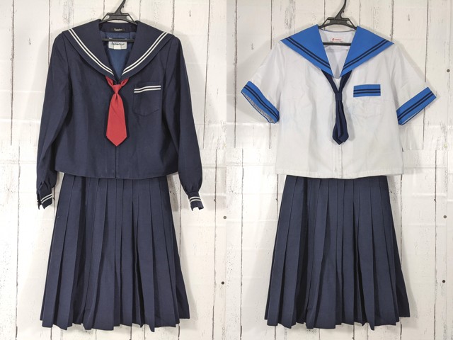 d58 青森県 車力中学校 夏服・冬服セーラー服+冬服スカート+ネクタイ
