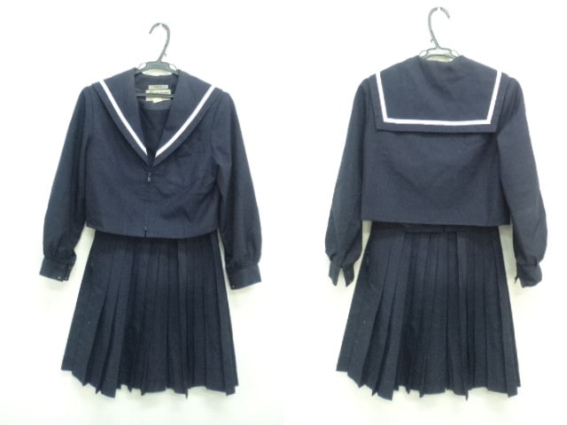 J09 愛知県 日進西中学校 冬服セーラー服+冬スカート/yt0903