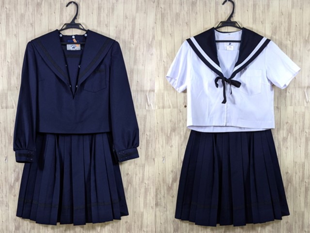 O618 (中古) 兵庫県 加古川東高校 セーラー服 上下セット /学年