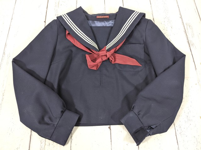 a15 岐阜県 不破北中学校 冬服セーラー服+冬服スカート+スカーフ/yt4465【6CHE】