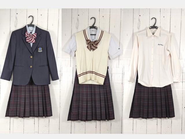 T2463 宮城県 日章学園高校 ブレザー+長袖シャツ+ニットベスト+夏服