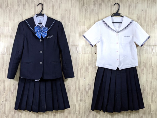 M89 愛知県 栄徳高校 ブレザー+夏服ブラウス+長袖シャツ+冬服スカート+