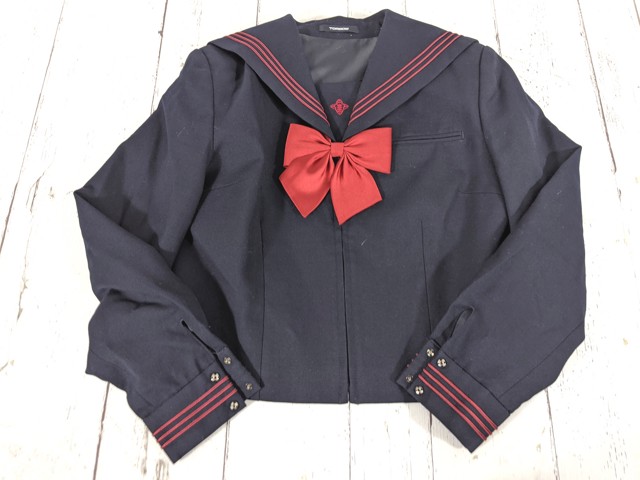 c47 東京都 日本大学豊山女子中学校 冬服セーラー服+カーデガン+
