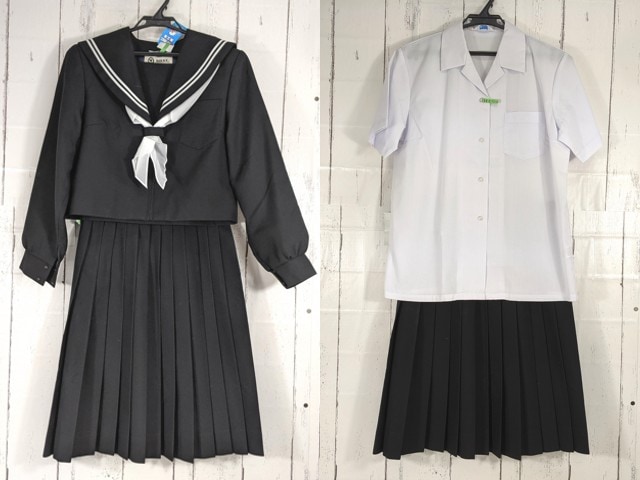 中学制服 セーラー服　まろ d23 三重県 三滝中学校 冬服セーラー服+半袖シャツ+冬服スカート+