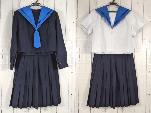 d95 大阪府 太田中学校 冬服・夏服セーラー服+冬服スカート/yt5062【22EKC】