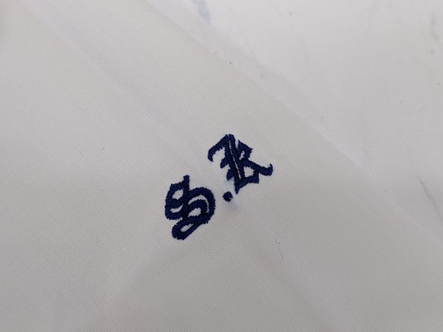 f24 秋田県湯沢商工高校 夏服セーラー服 170 大きめ+長袖シャツ+ベスト+夏服スカート+リボン/yt2125【11BVR】