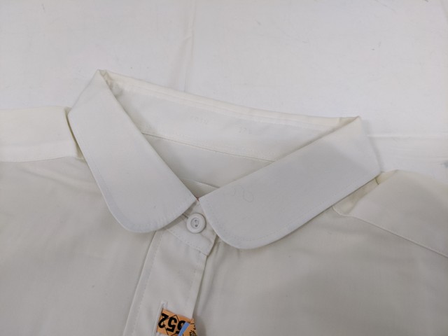 f24 秋田県湯沢商工高校 夏服セーラー服 170 大きめ+長袖シャツ+ベスト+夏服スカート+リボン/yt2125【11BVR】