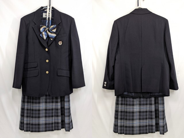 h72 愛知高校 ブレザー+冬服スカート+リボン/yt2514【2XHVB