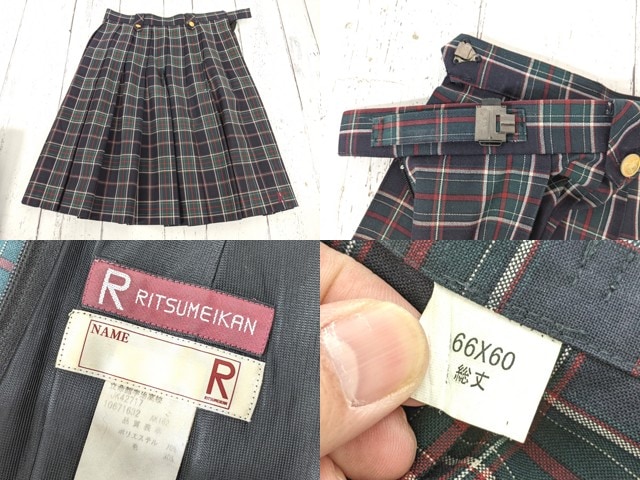 a39 京都府 立命館高校 ブレザー+夏服・冬服スカート/yt4494【15WOQ】