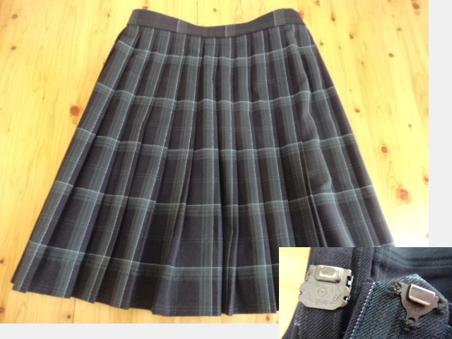 東京都立飛鳥高等学校■女子高校生 女子ブレザー制服EL 大きめ チャック柄スカート+校章/4og604