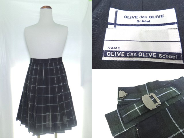 r57/大阪 清明学院高等学校□オリーブデオリーブ 女子 チェック柄 夏