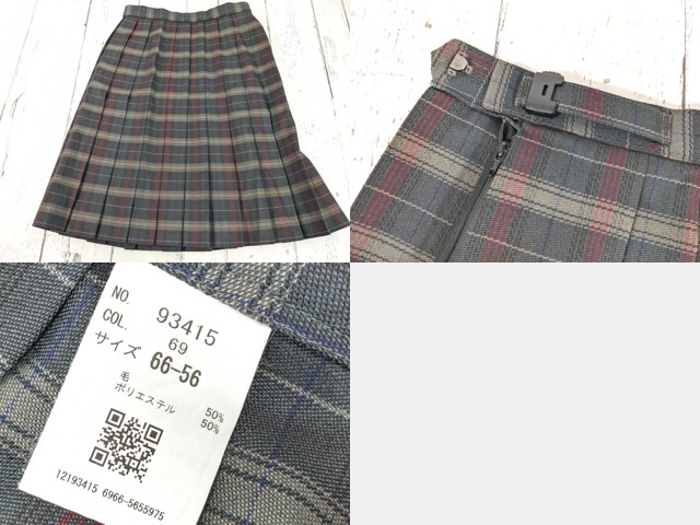 e43 札幌日本大学高等学校 ブレザー+長袖シャツ+冬服スカート+リボン/yt5136【28CCW】