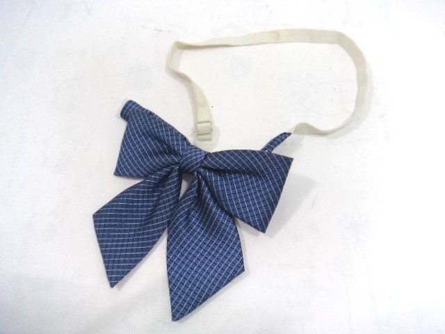 T183/愛知 至学館高等学校□学校指定 制服リボンのみ 青色/og0369