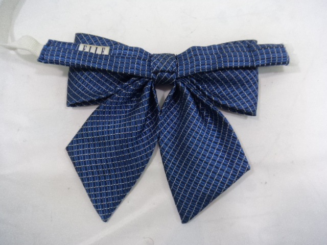 T183/愛知 至学館高等学校□学校指定 制服リボンのみ 青色/og0369