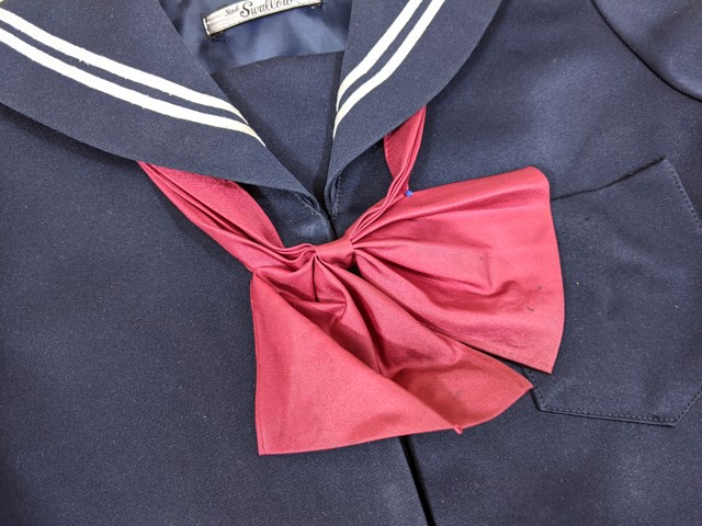 n99 福井県 麻生津小学校 冬服セーラー服+冬服スカート+リボン/yt3325【25PC】